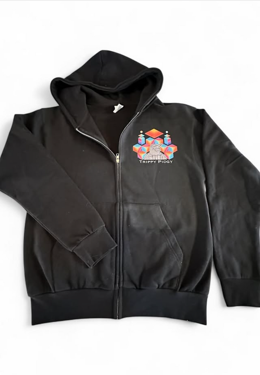 TRIPPY PIDGY - NEW VISION Zip HOODIE(black)