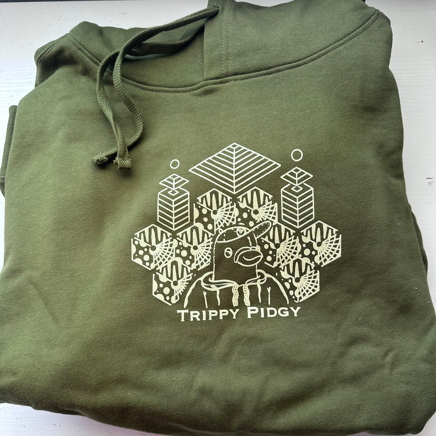 TRIPPI PIDGY- NEW VISION HOODIE (OLIVE)